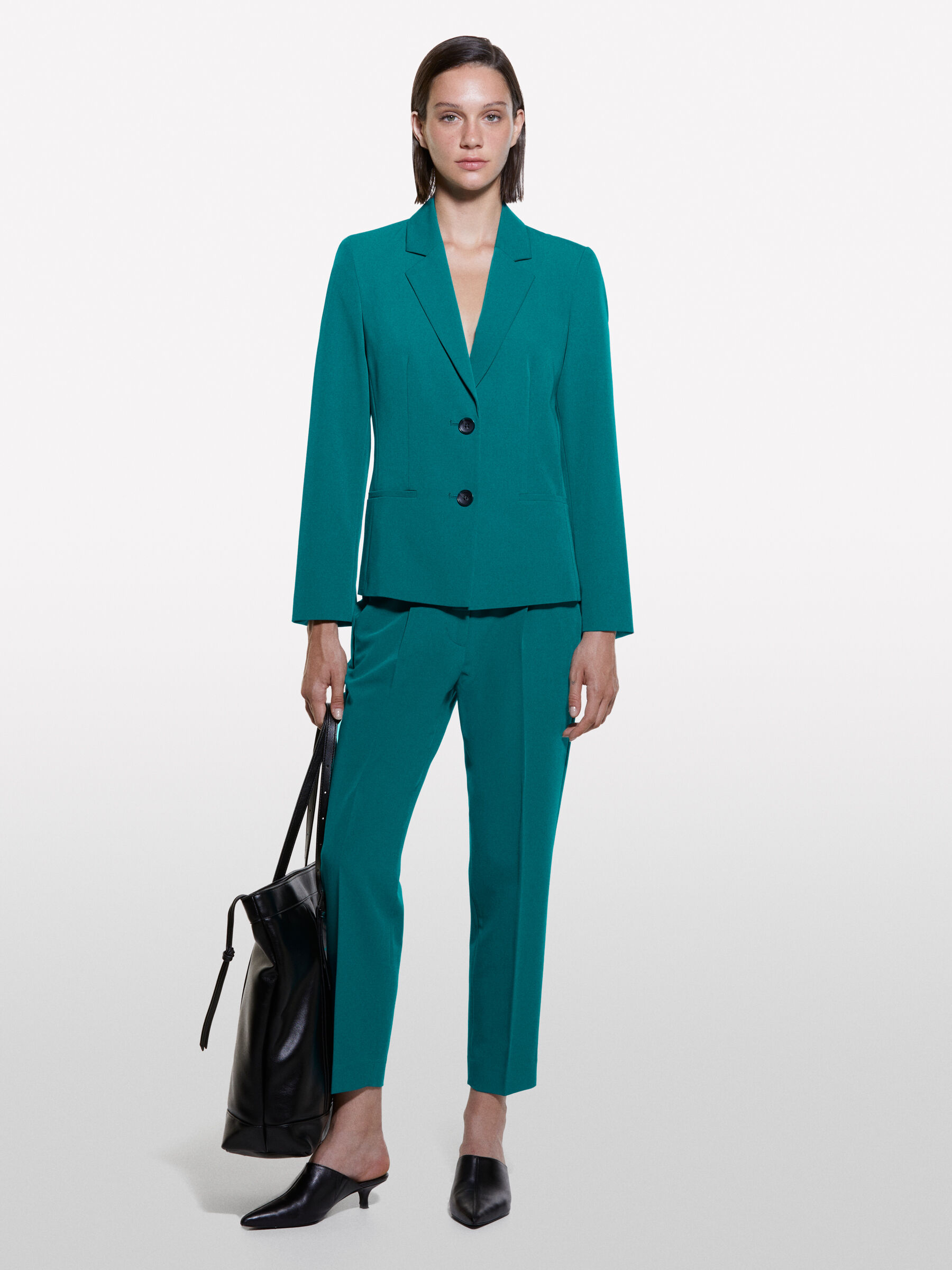 Teal green slim fit blazer Teal Sisley