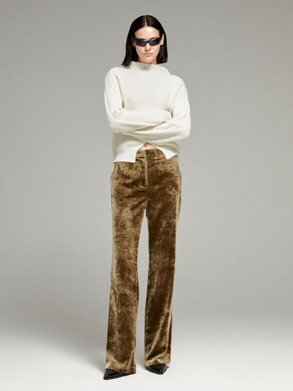 Beige sweater with slit - Wasatex | Sisley