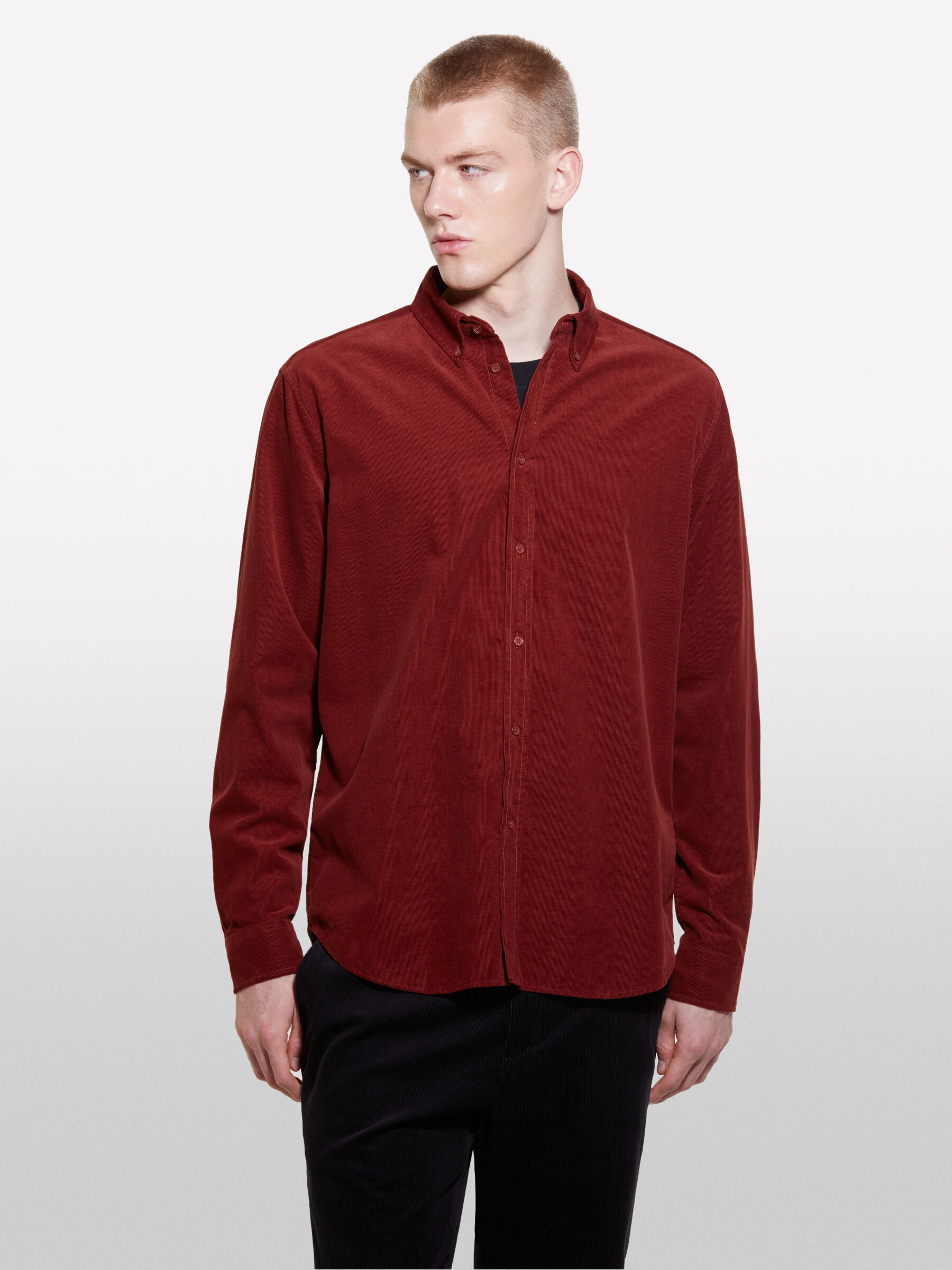 Burgundy corduroy shirt, Burgundy - Sisley
