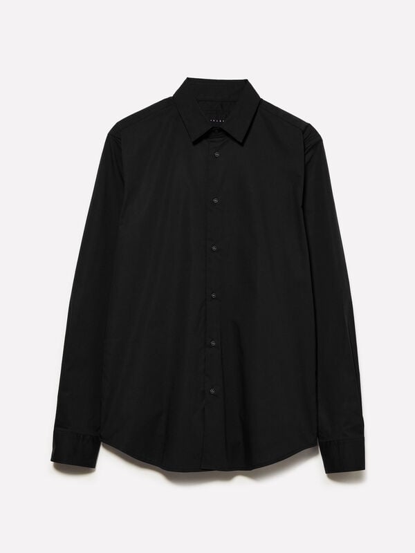 Black slim fit shirt - men's slim fit shirts | Sisley