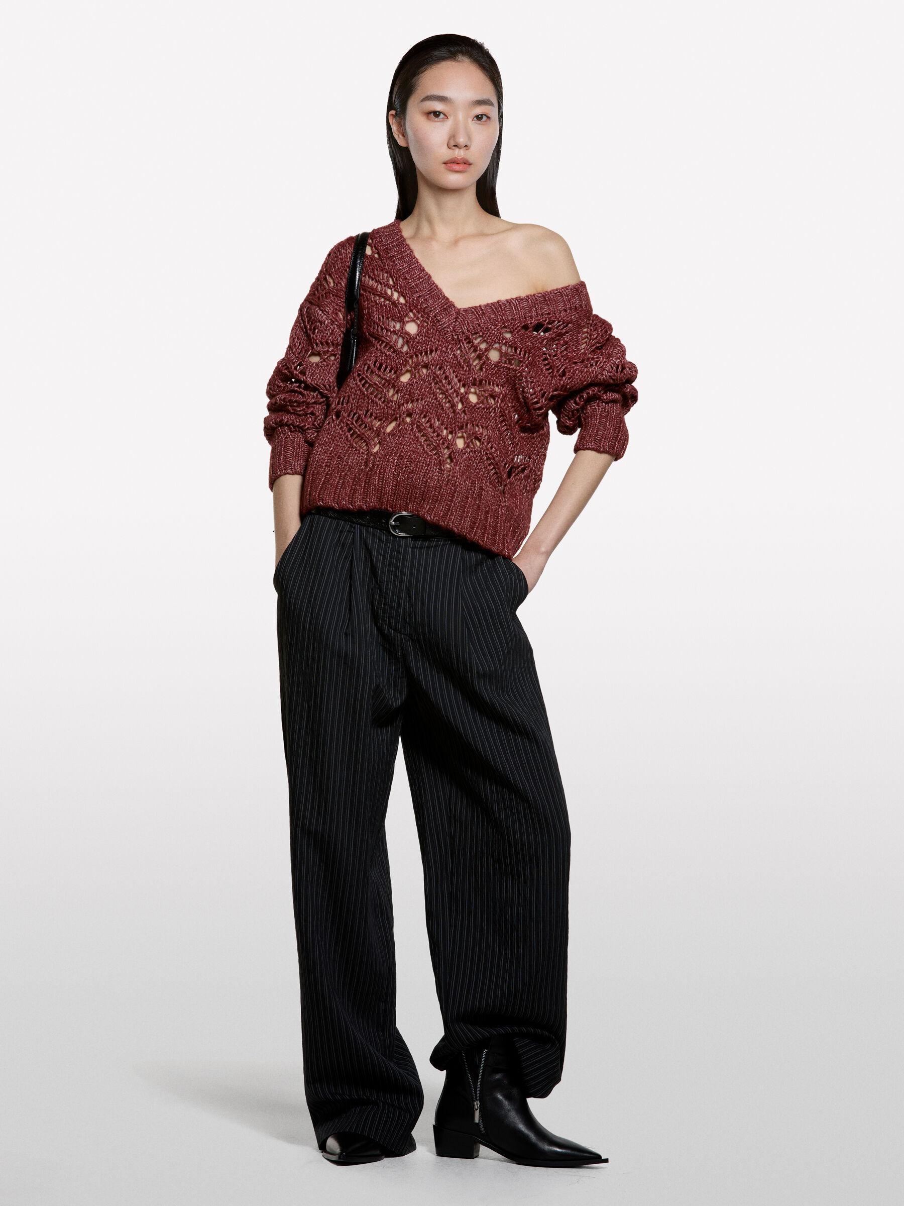 V NECK SWEATER L/S Women image number null