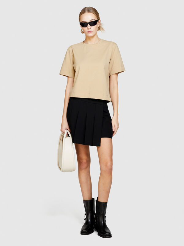 Boxy fit t-shirt - women's short sleeve t-shirts | Sisley