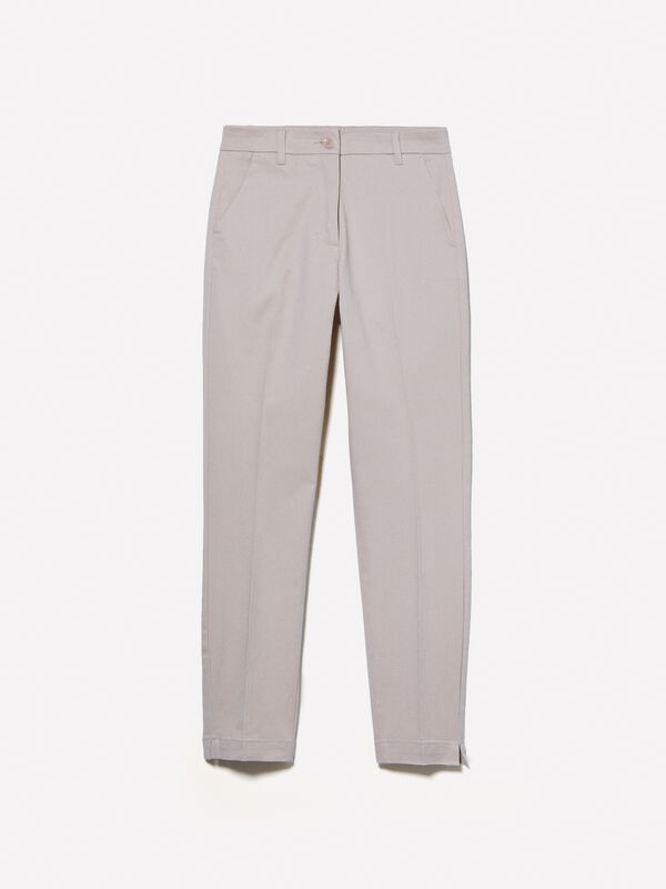 Light pink slim fit chinos - women's slim fit trousers | Sisley
