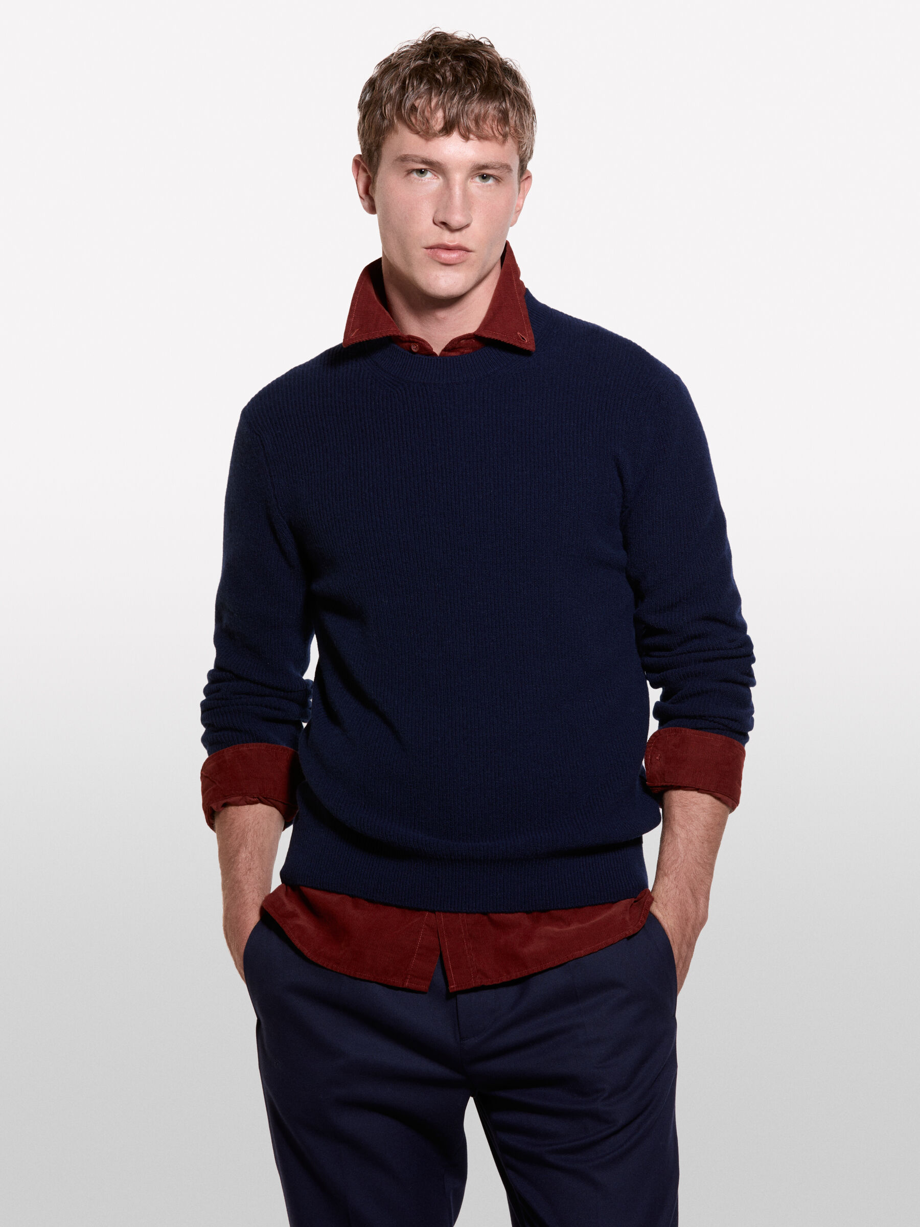 Men s Crew Neck Sweaters elegant pullovers Sisley
