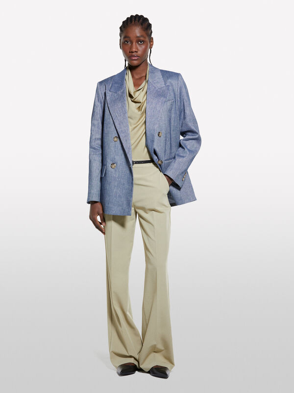 Military green palazzo trousers - women's palazzo trousers | Sisley