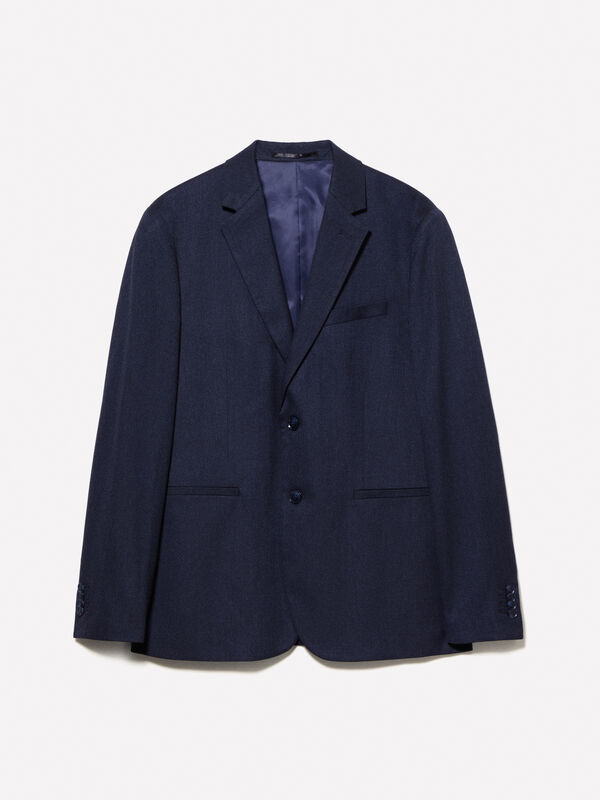 Dark gray yarn dyed blazer - men's blazers | Sisley