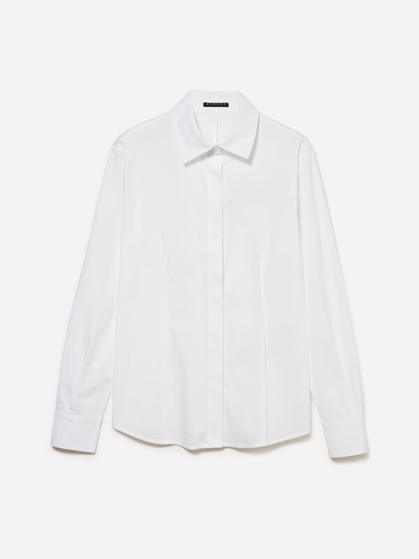 Slim fit shirt with pleats - women's shirts | Sisley