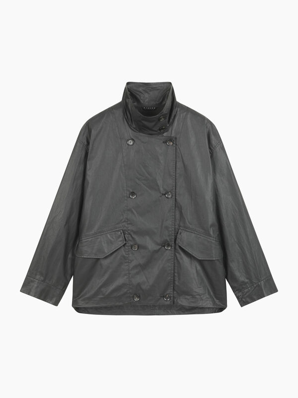 Black jacket in imitation leather fabric - sisley k jackets and coats | Sisley K