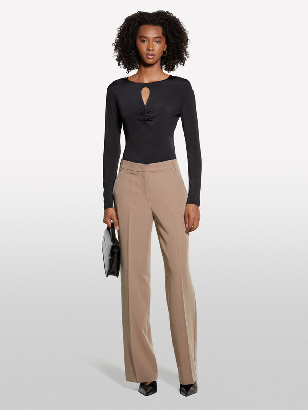 Brown palazzo trousers - women's palazzo trousers | Sisley