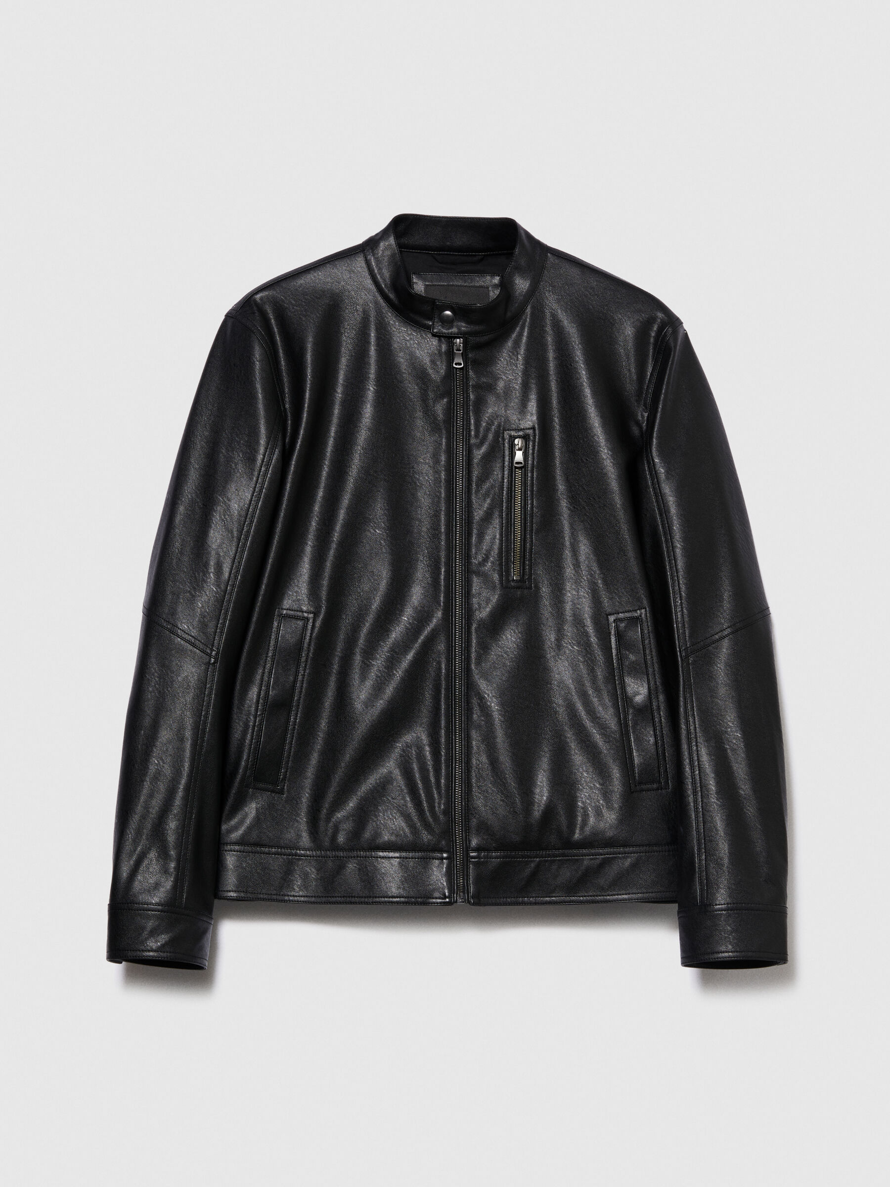 Slim leather motorcycle store jacket