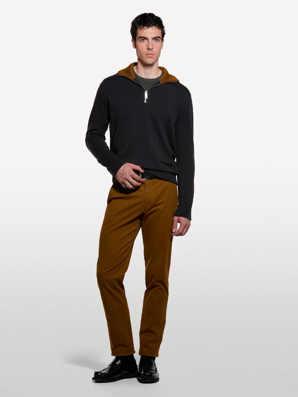 Dark brown chinos - men's chino trousers | Sisley