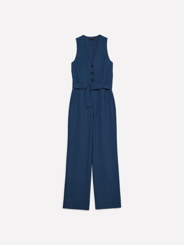 Blue palazzo jumpsuit - women's jumpsuits | Sisley