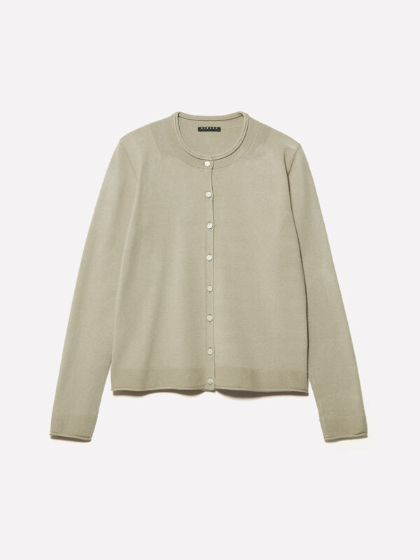 Military green regular fit cardigan Military green regular fit cardigan - women's cardigans | Sisley