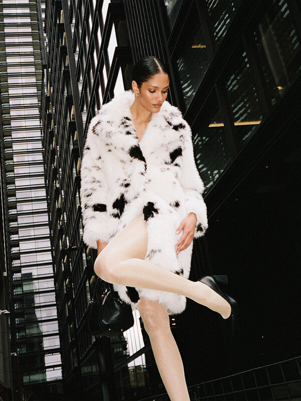 Animal print faux fur coat - women's coats | Sisley