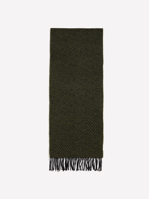 Military green jacquard scarf - women's scarves and foulards | Sisley