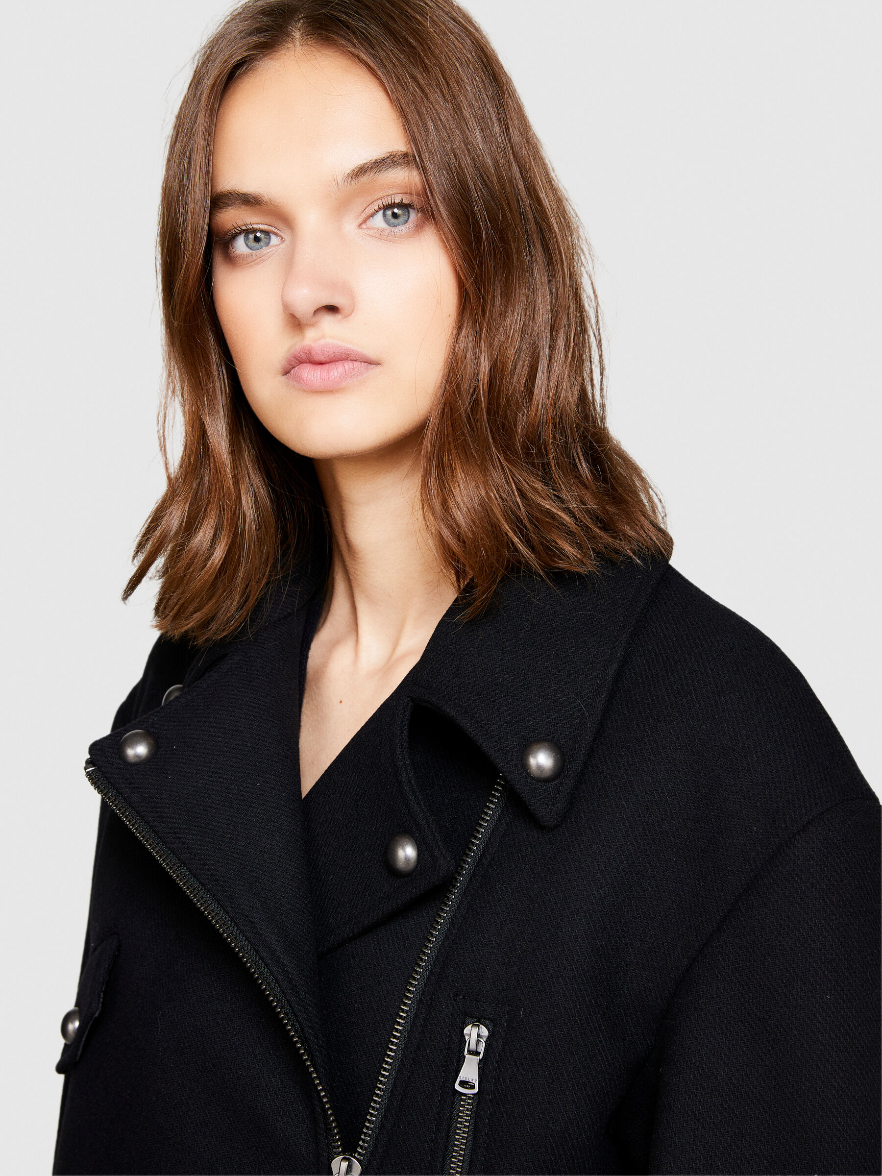 Biker wool coat online
