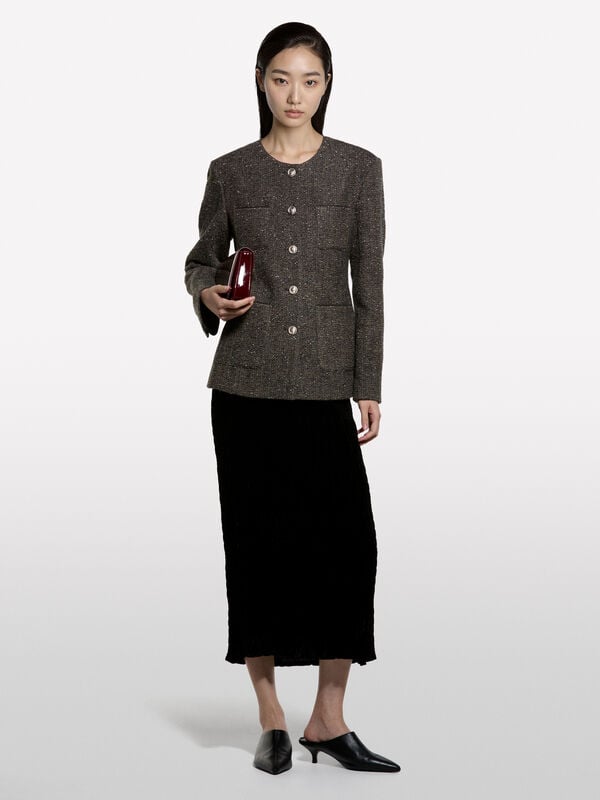 Long velvet skirt - sisley k longuette skirts | Sisley K