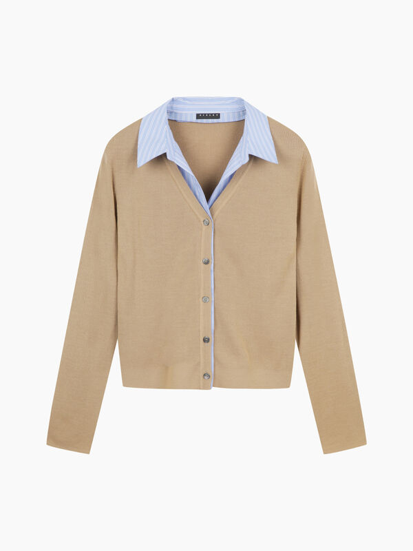 Cardigan with shirt insert - sisley k cardigan | Sisley K