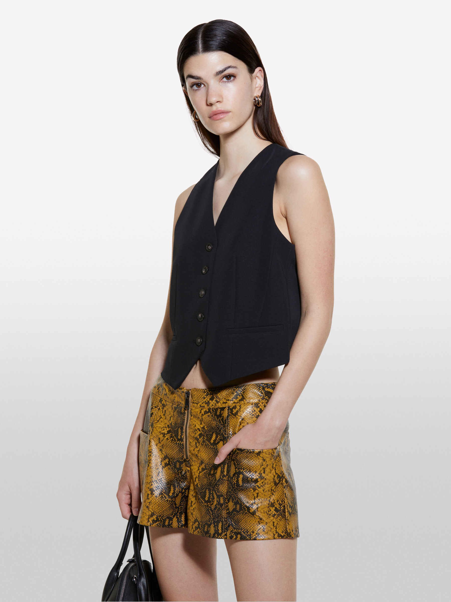 Women's black formal vest on sale