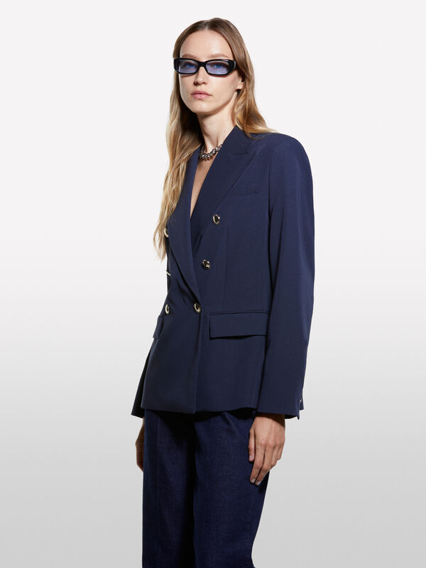 Dark blue blazer with gold buttons - women's blazers | Sisley