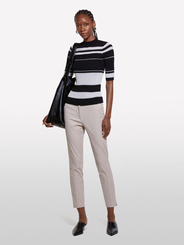 Light pink slim fit chinos - women's slim fit trousers | Sisley