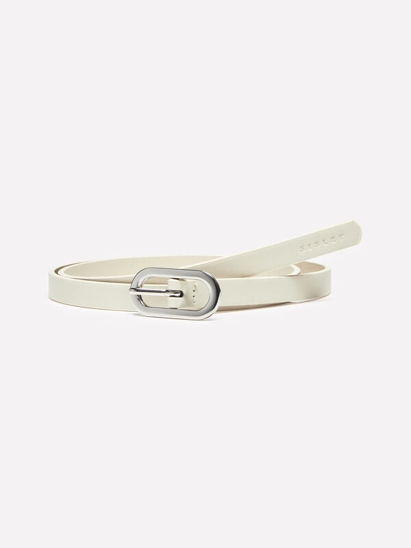 Thin cream white belt - women's belts | Sisley