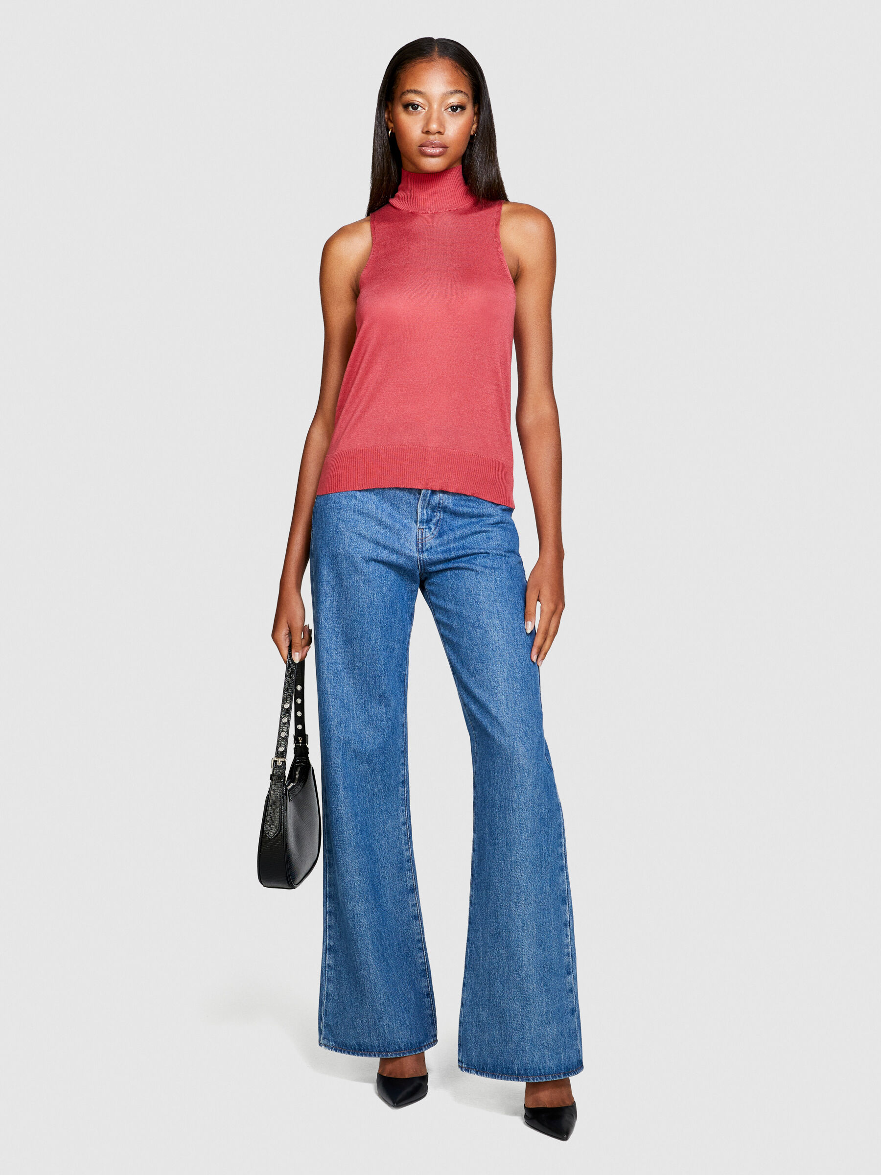 High waisted jeans turtleneck hot sale