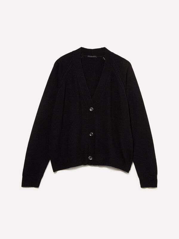 Black oversized cardigan - women's cardigans | Sisley