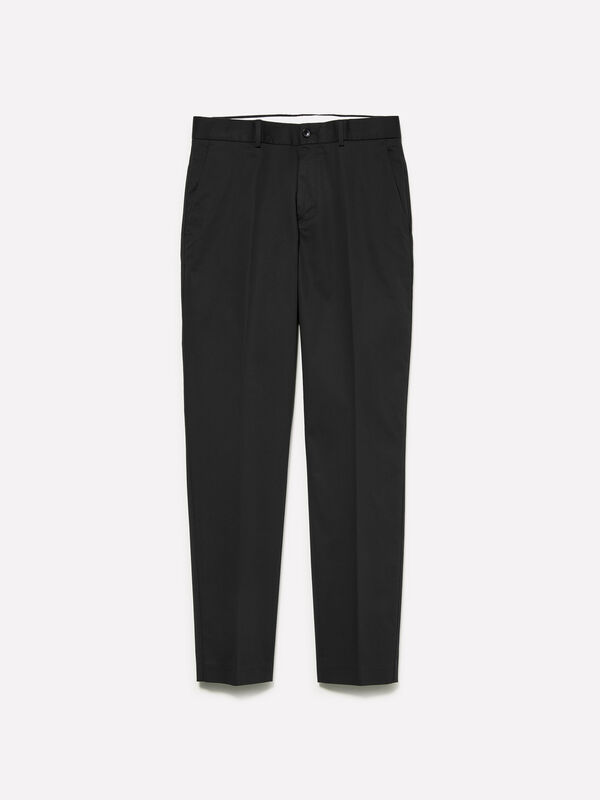 Dark gray slim comfort fit trousers - men's slim fit trousers | Sisley