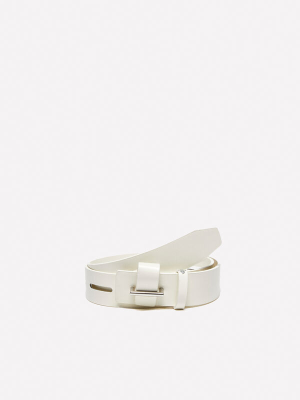 Cream white perforated belt - women's belts | Sisley