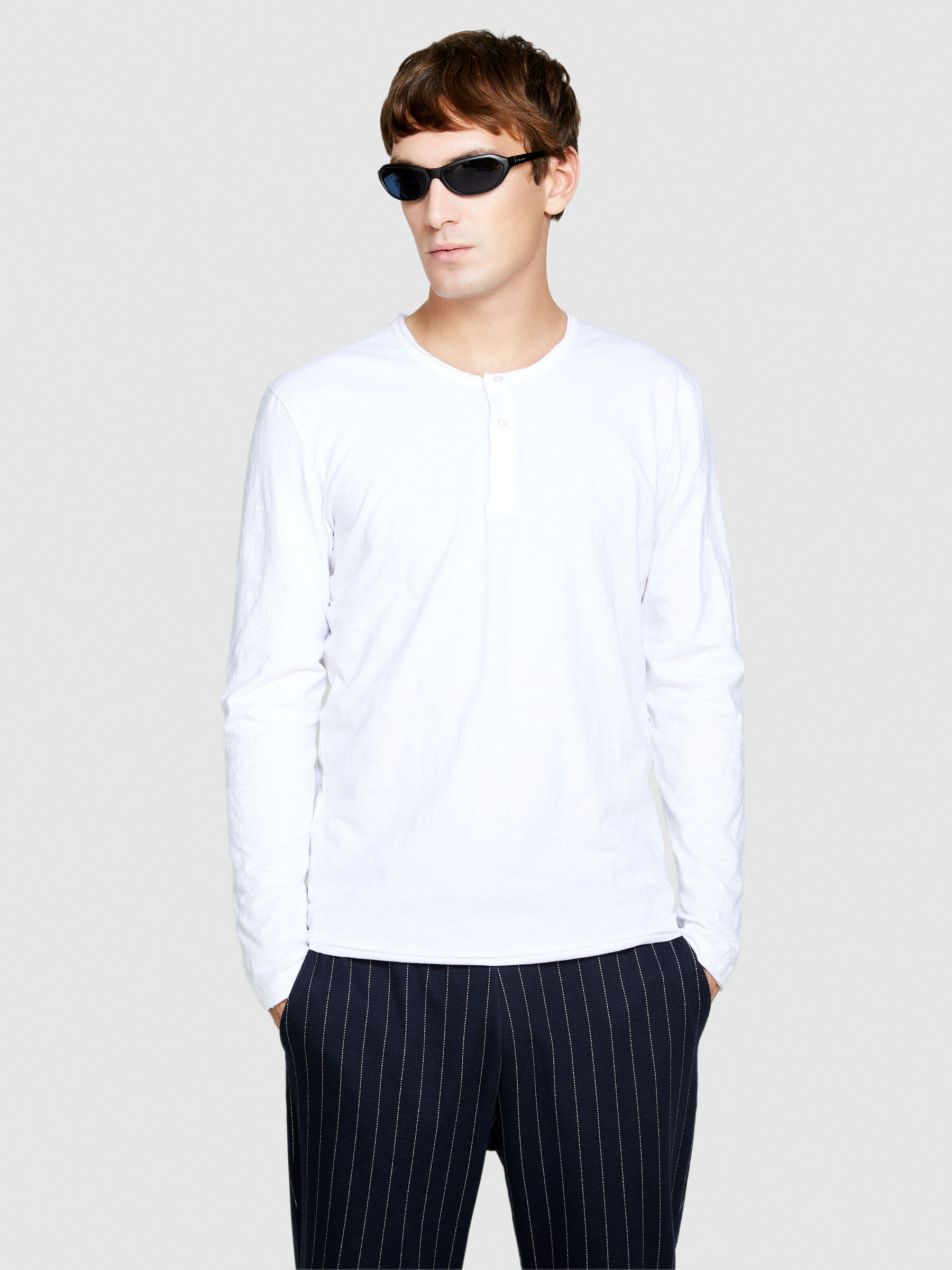 Long sleeve Henley White Sisley