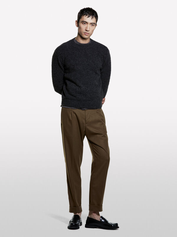 Bouclé sweater - men's crew neck sweaters | Sisley