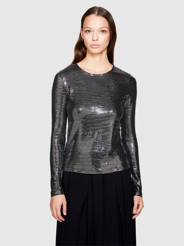 Slim fit blouse with sequins