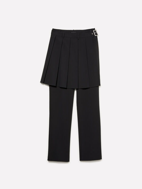 Slim trousers with skirt  - women's flared trousers | Sisley