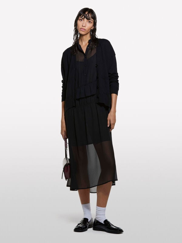 Black oversized fit cardigan - women's cardigans | Sisley