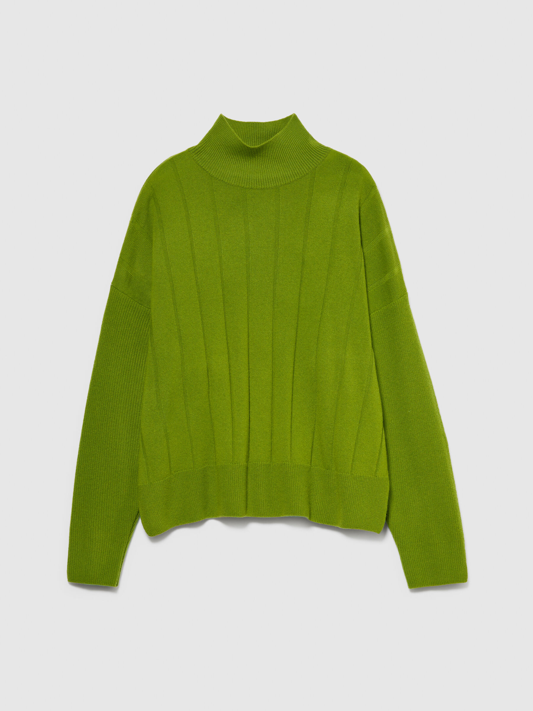 Boxy fit turtleneck sweater Olive Green Sisley