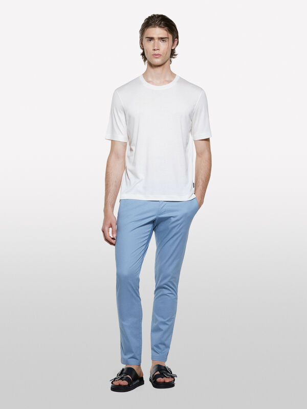 Light blue slim fit chinos - men's slim fit trousers | Sisley