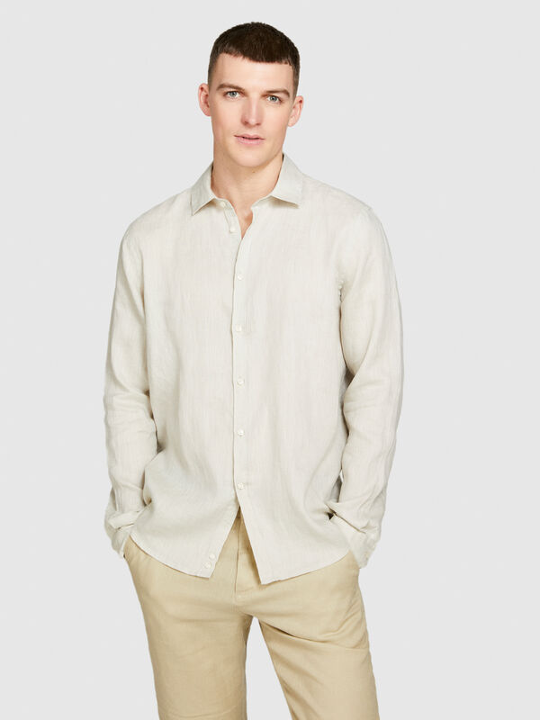 100% linen shirt - men's regular fit shirts | Sisley