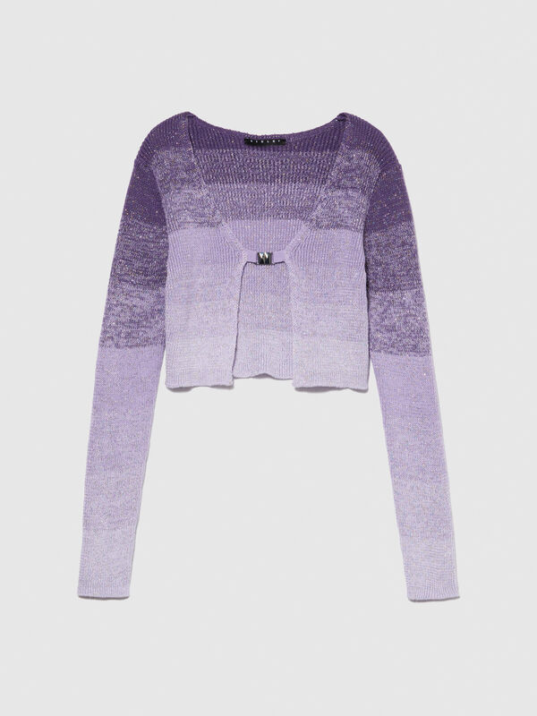 Faded lurex cardigan - girls' knitwear | Sisley Young