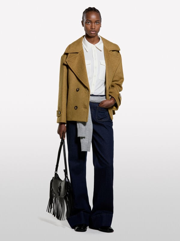 Cream white shirt with pockets - women's shirts | Sisley