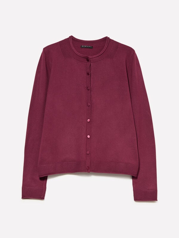 Burgundy regular fit cardigan - women's cardigans | Sisley