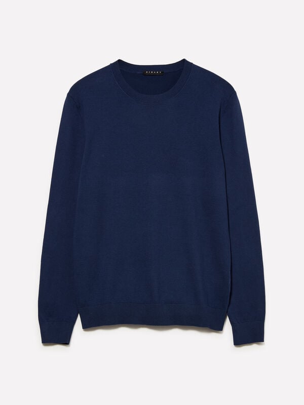 Blue crew neck sweater - men's crew neck sweaters | Sisley