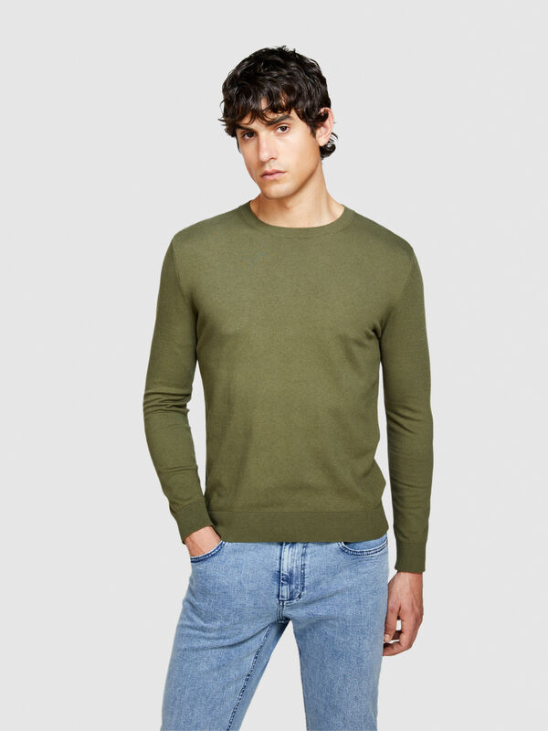 Slim fit sweater - men's crew neck sweaters | Sisley