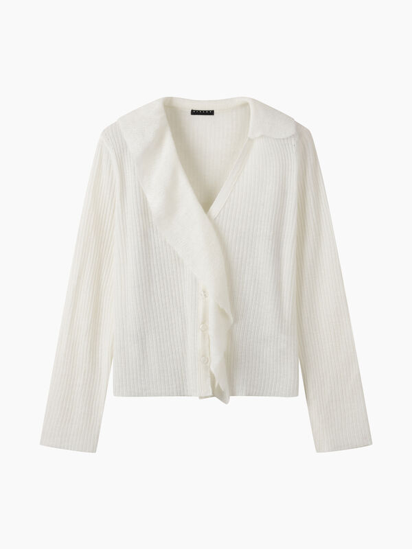 Cardigan with ruffles - sisley k cardigan | Sisley K