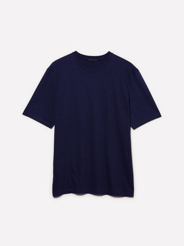 Dark blue regular fit short sleeve t-shirt Dark blue regular fit short sleeve t-shirt - men's short sleeve t-shirts | Sisley