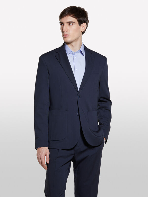 Dark gray single-breasted blazer - men's blazers | Sisley
