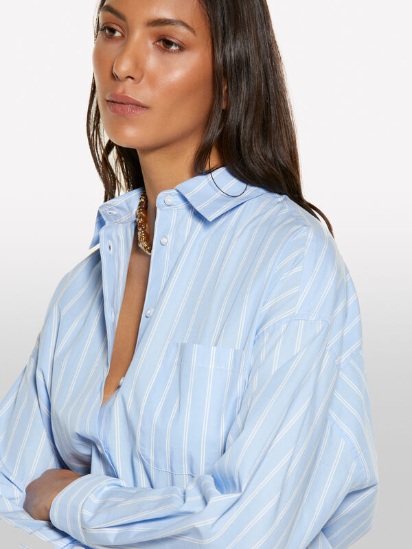 Light blue striped oversized shirt - women's shirts | Sisley