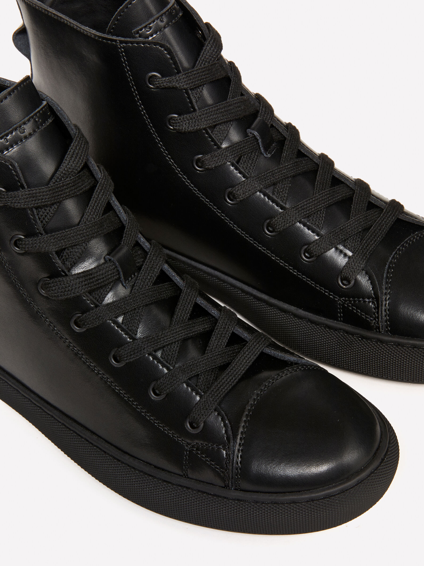 All black leather high tops deals