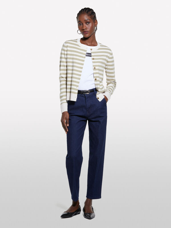 Dark blue Style 71 slim fit chino jeans - women's slim fit jeans | Sisley