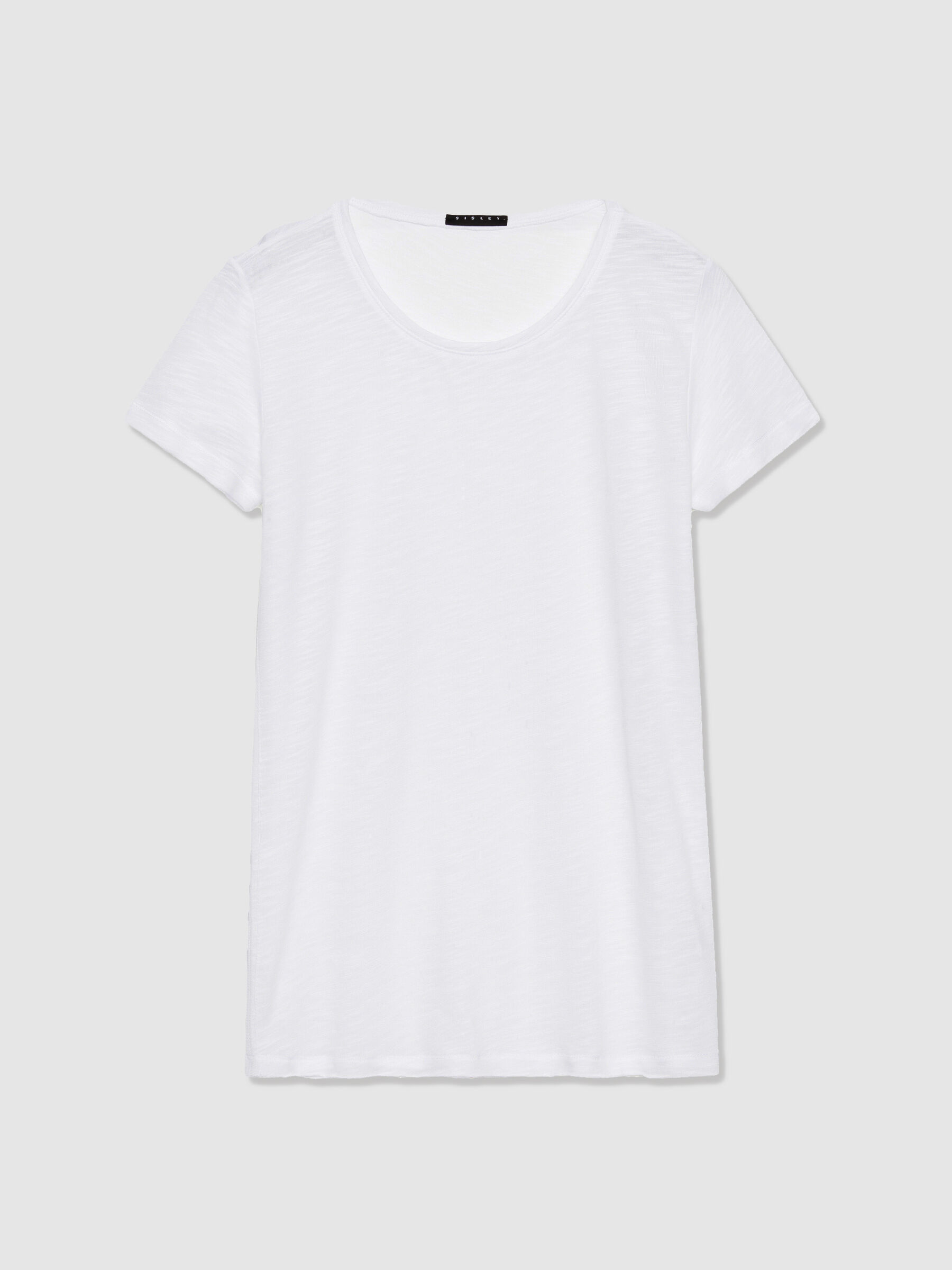 Round neck t-shirt with raw cut Women image number null